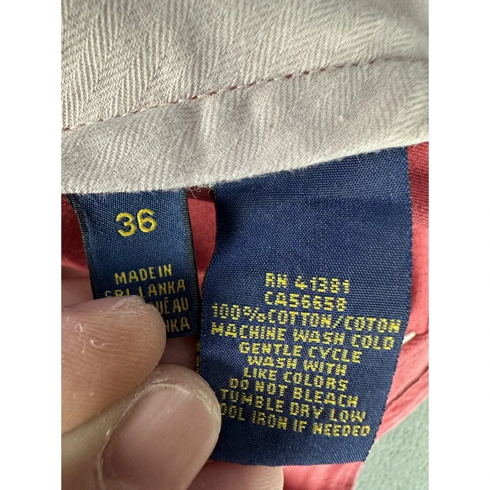 Polo Ralph Lauren Cargo Shorts Mens 36 Red Classic Baggy Distressed Logo Y2K